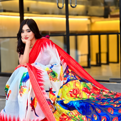 Digital print saree with blause